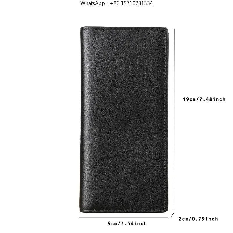 Mens Wallet Slim Genuine Leather Rfid Thin Long Bifold Wallets for Men Checkbook Credit Card Holder Purse with Zipper Coin Pouch