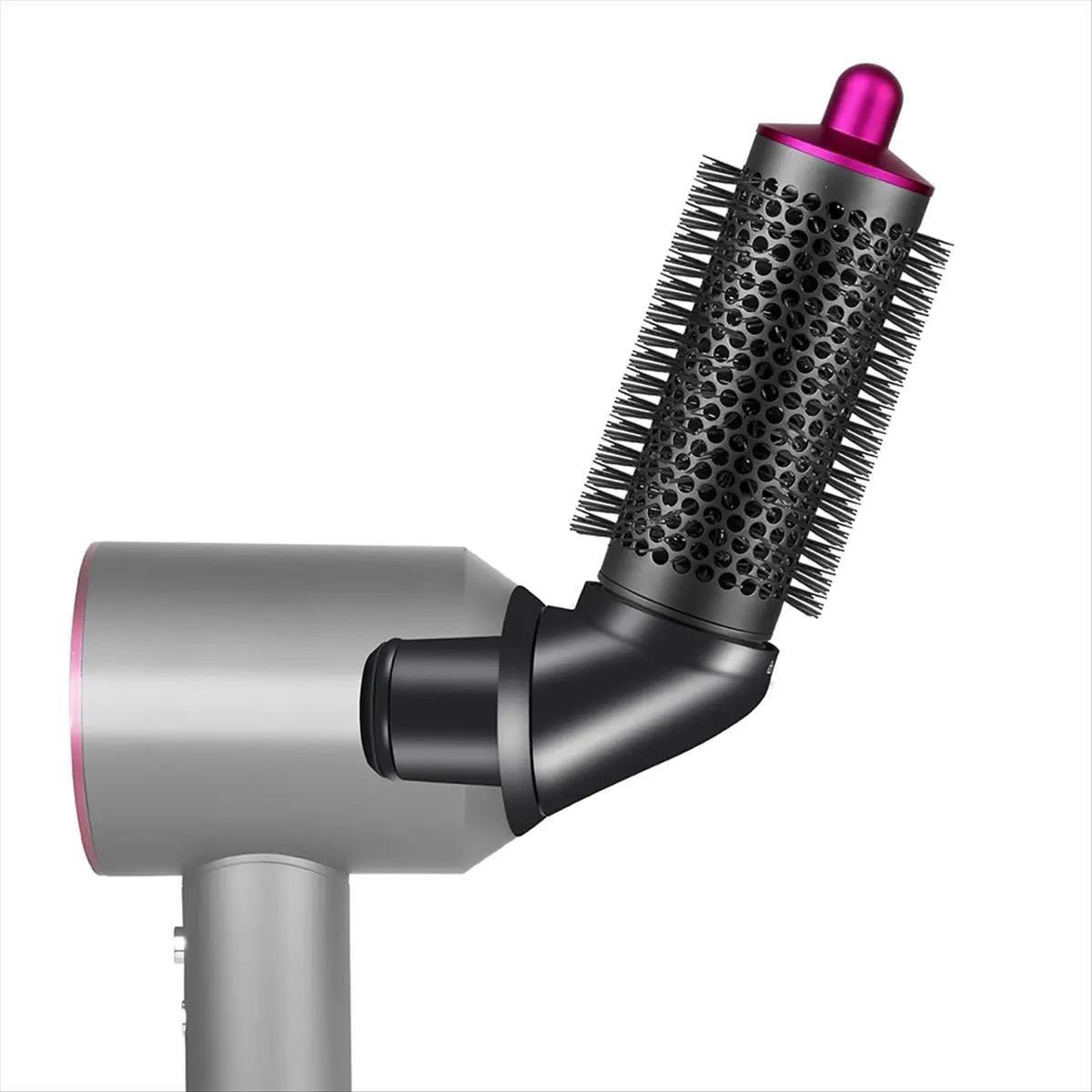 【Newest AT03】Round Brush Attachment for with Adaptor for Hair Dryer Accessories, Round Volumizing Brush