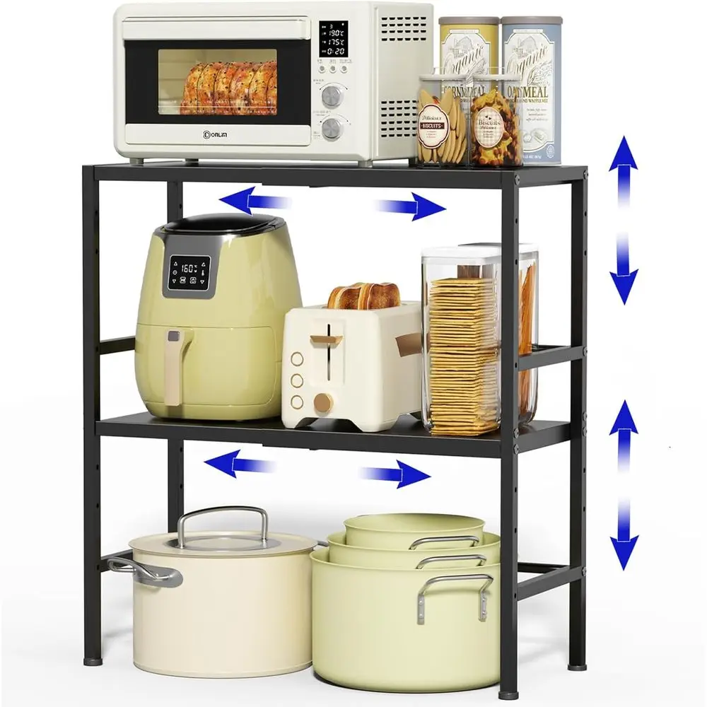 

Раздвижные металлические стеллажи, металлическая полка для хранения тяжелых предметов до 136 кг, для кастрюль, сковородок, бытовой техники, регулируемая