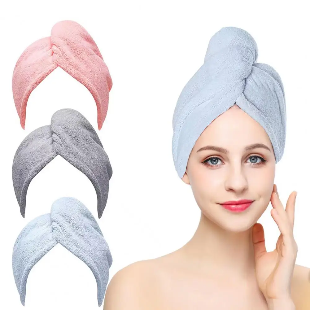 Coral Fleece Hair Cap Highly Absorbent Microfiber Hair Towel Wrap for Frizz-free Curly Hair Non-fading Skin-friendly Drying