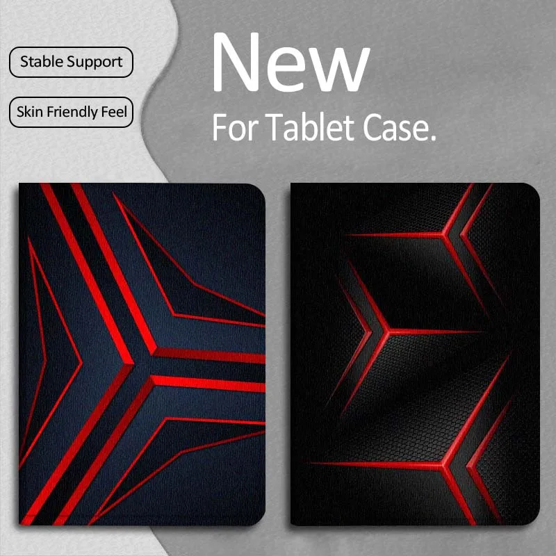 

Black Red Cool Carbon Fiber For Apple iPad Pro Air 13 2 7th 6th 2025 M2 M3 M4 M512.9 13 inch Foldable Tablet Case Gift