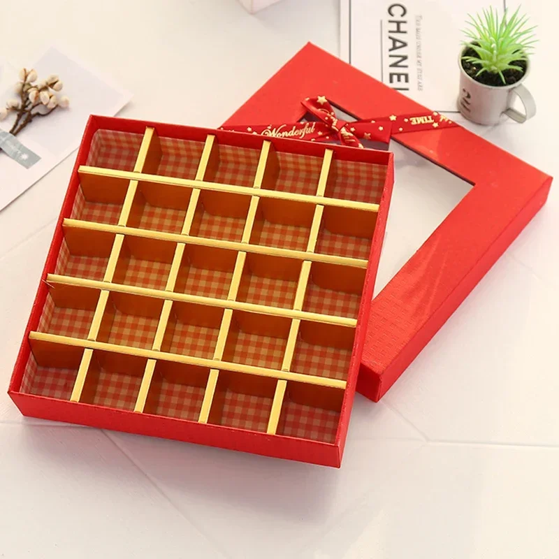 Chocolate Boxes Packaging Wedding Cookie Candy Gift Box With Bow Valentines Day Chocolate Display Box Birthday Party Decoration