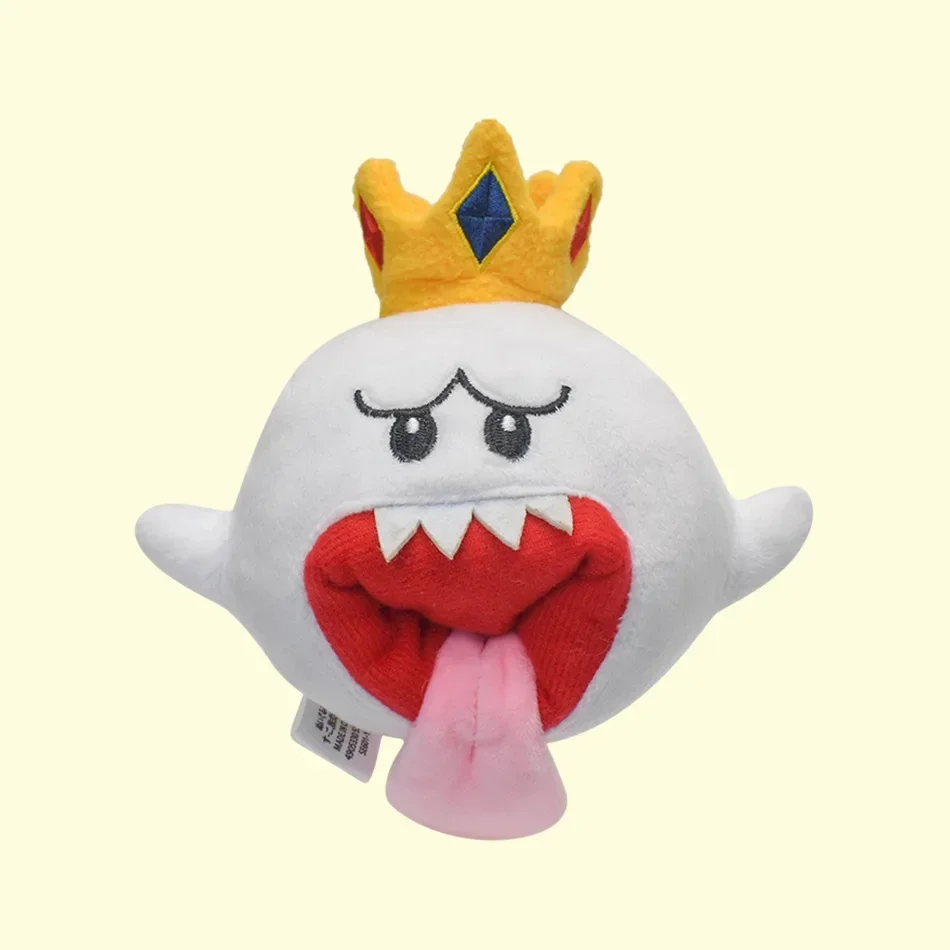 Super Mario Plush Toy Game Anime Figure King Boo Crown White Kawaii PP Cotton Short Plush Doll Toys for Kids Birthday Gifts