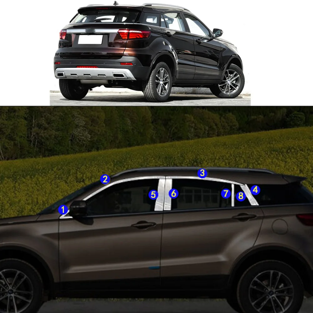 

Car Styling Sticker Garnish Pillar Window Middle Strip Trim Frame Hoods Parts For Ford TERRITORY 2019 2020 2021