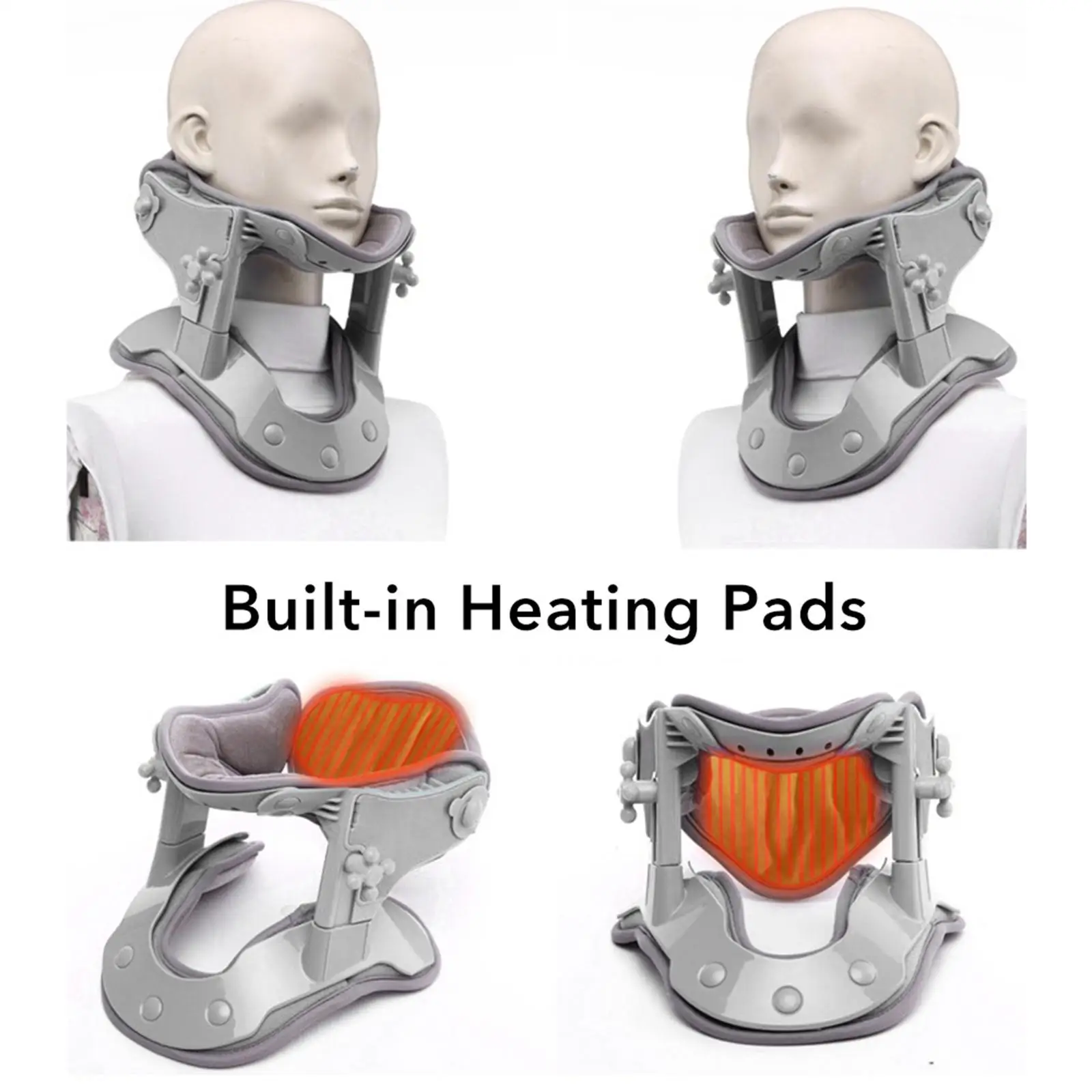 Portable Cervical Neck Traction Device Adjustable Height Hot Compress Shoulder