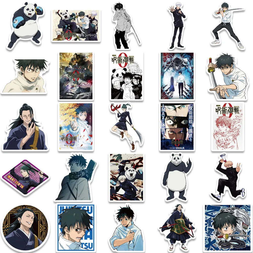 50 قطعة من ملصقات أفلام Jujutsu Kaisen: Hundred Demons Night Parade - شارات مقاومة للماء غير متكررة للأمتعة، دفتر الملاحظات #3