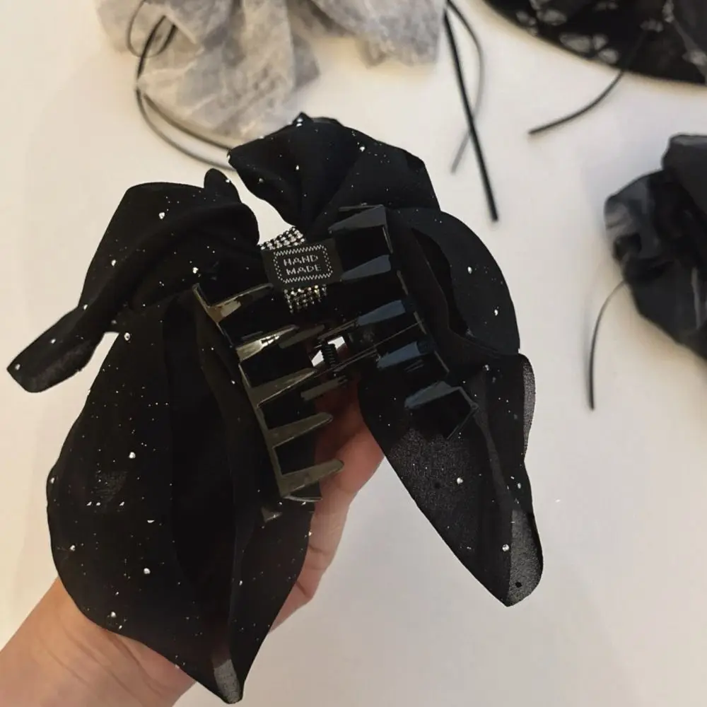 انتزاع كليب القوس الشريط مشبك شعر البولكا نقطة الأزهار الشيفون Bowknot مشبك شعر ذيل حصان كليب أغطية الرأس زهرة دبوس الشعر إكسسوارات الشعر