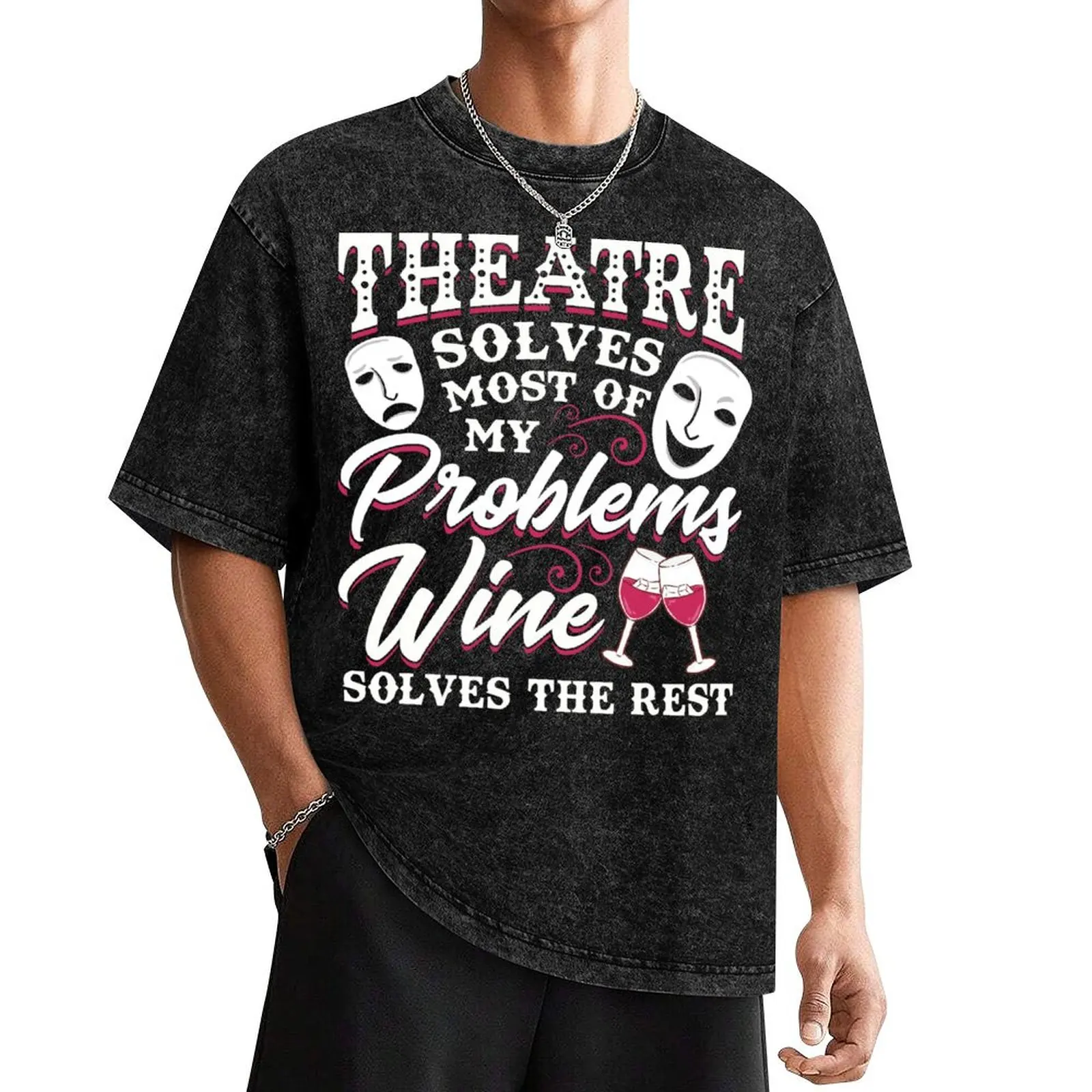 

Theatre Solves Most Of My Problems T-Shirt vintage anime shirt summer top street wear mens t shirts top quality
