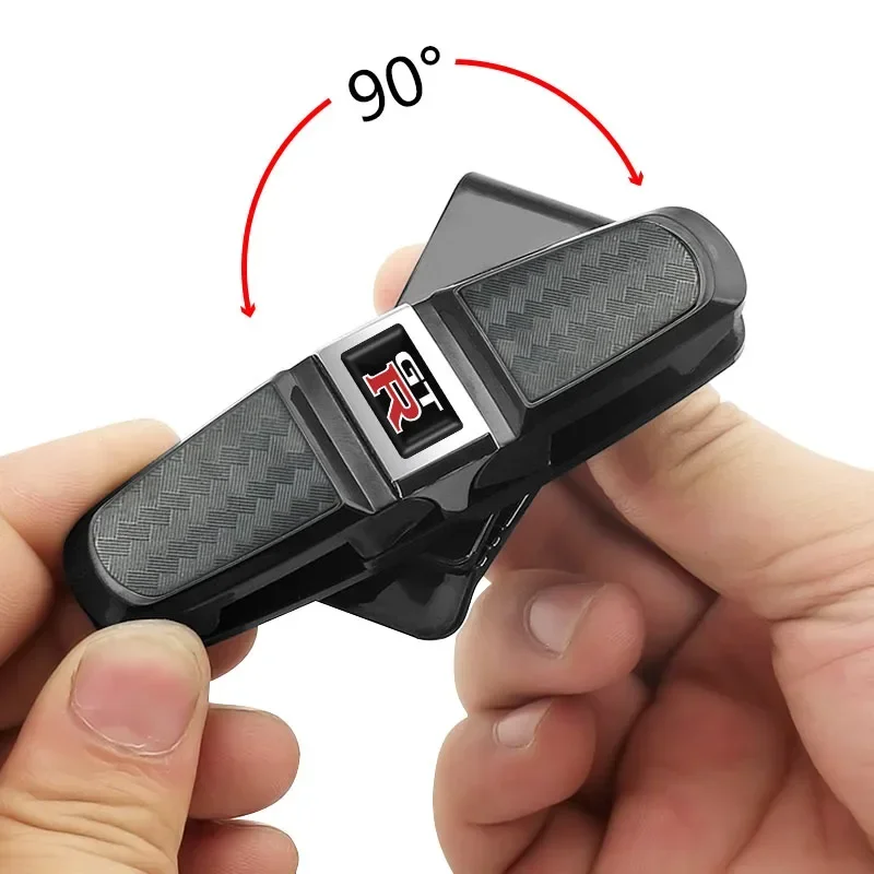 Car Sun Visor Glasses Clip Ticket Card Storage Clamp for Nissan Nismo Tiida Teana GTR Juke Versa Almera X-Trail Xterra Hub Caps