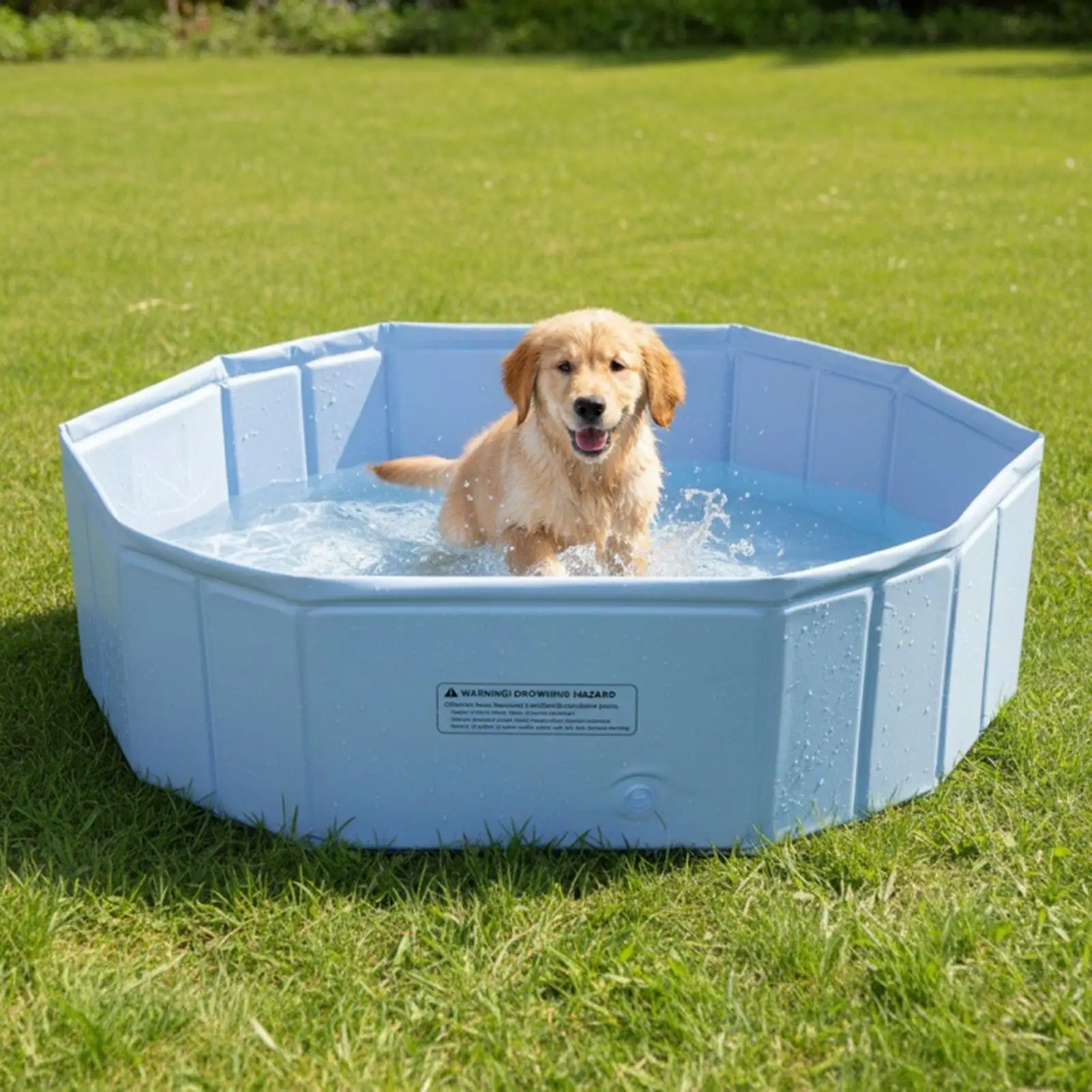 Pet cooling pool Foldable storage Wear Resistant PVC Cool Bathtub With Marine Pattern For Backyard Summer Heat Relief