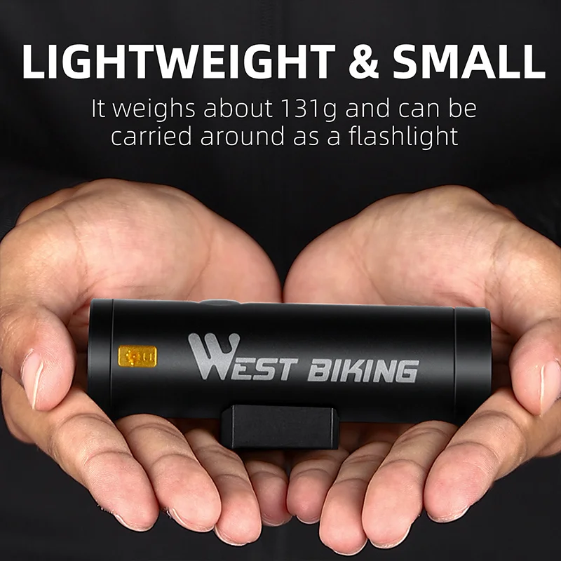 WEST BIKING 자전거 전조등 방수 사이클링 램프, C타입 충전식 LED, 자전거 헤드라이트, 2000LM, 5000mAh