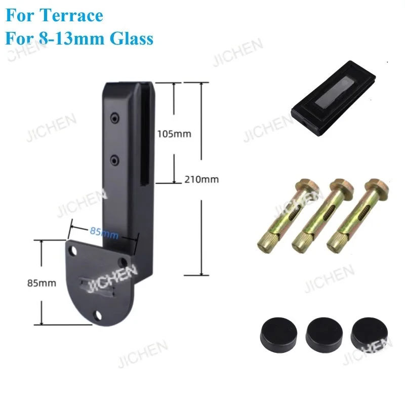 

1PC Stainless Steel Side Hung Railing Glass Fixing Clamp Clip For Stair Terrace Matte Black