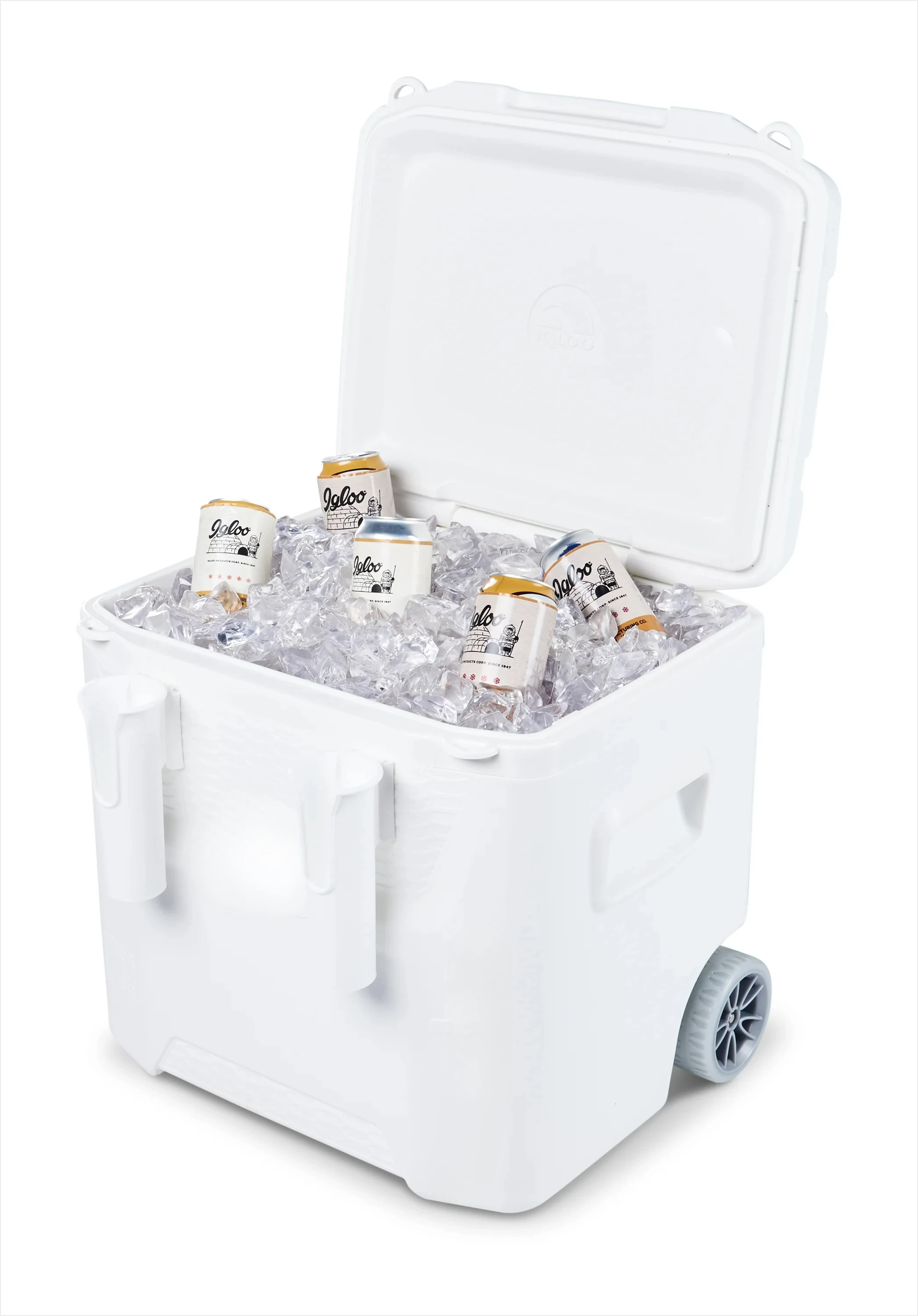 52 QT 5-Day Marine Ice Chest Cooler with Wheels, White