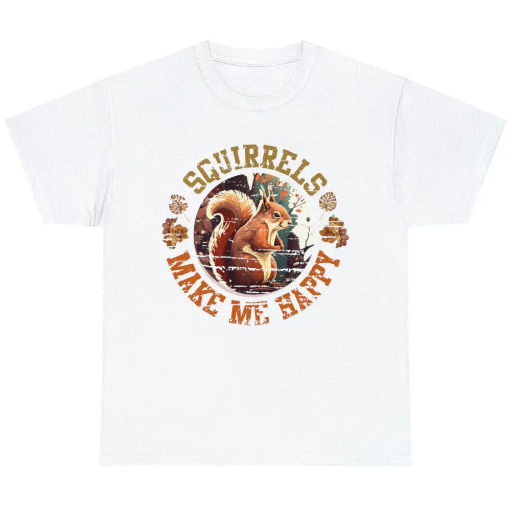 Squirrels Make Me Happy, Vintage Squirrel Lover Gift T-Shirt