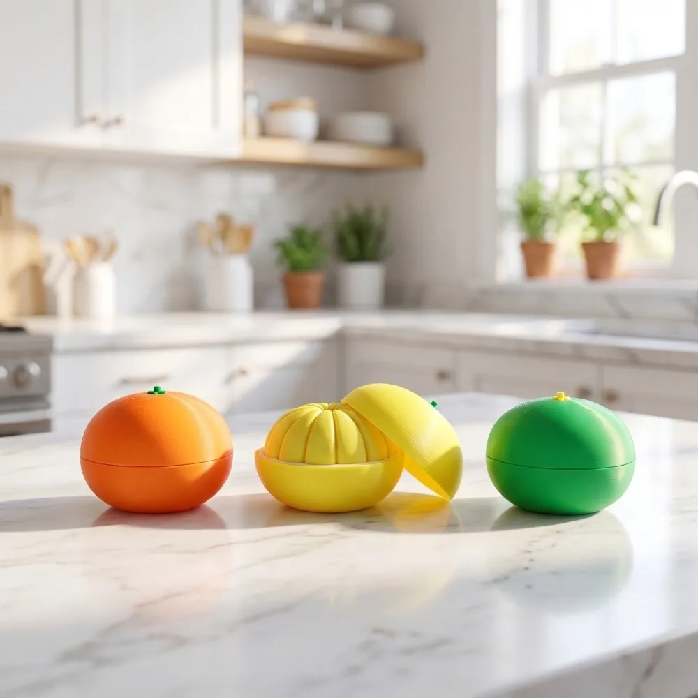 Fruit Models 3D Printing Oranges Deformation Balls PLA Plastic Oranges Decompression Ornaments Orange Yellow Green