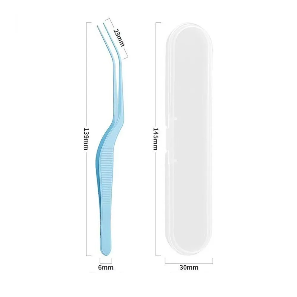 Stainless Steel Bead Picking Tweezers High Precision Anti-static Curved Stickers Tweezers Handmade Tool 2.6mm