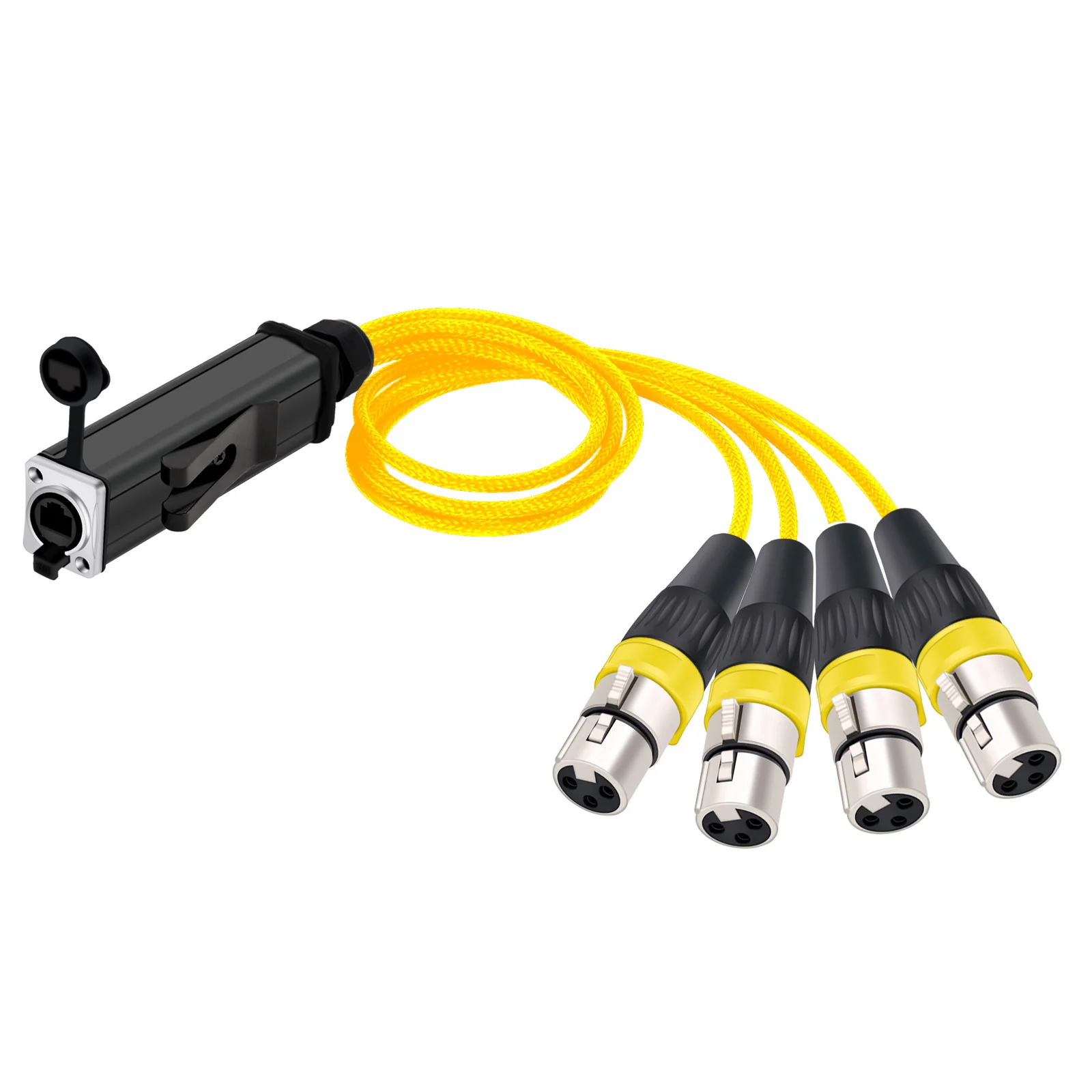 New Network Converter RJ45 CAT5 Female to 4 Channel 3Pins XLR Male/Female Connector Cable XLR Audio Adapter Signal Extender