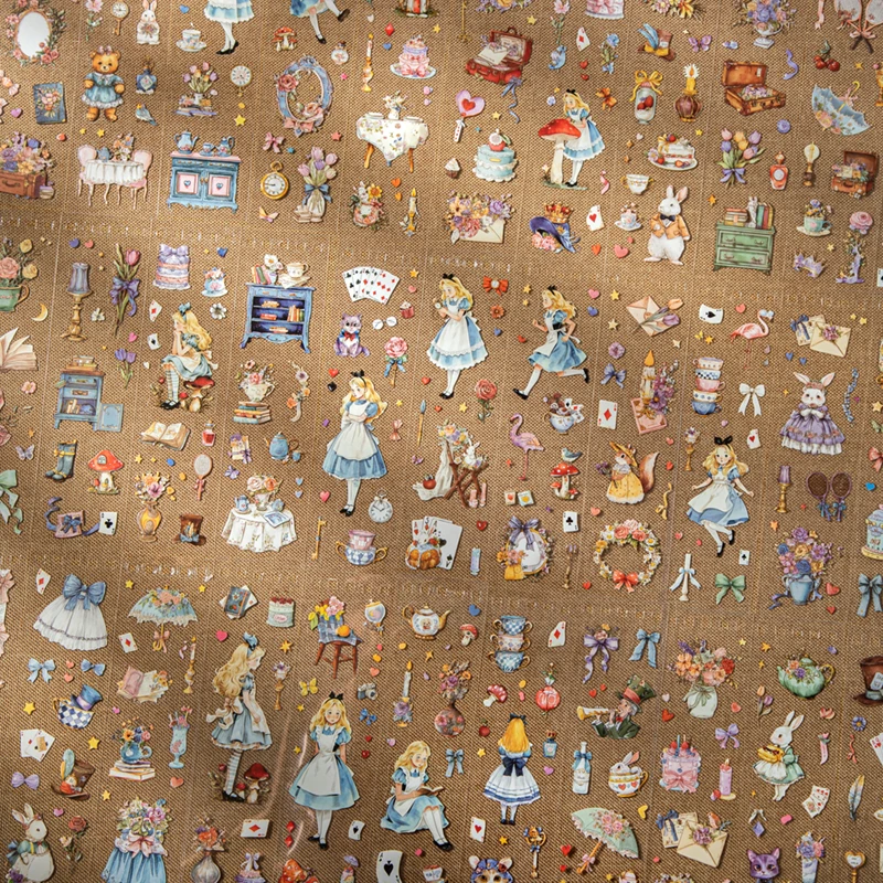 50 Stück lange, selbstklebende Collage-Aufkleber, PET-Stanzformen, Dekor, handgemachtes Scrapbooking-Material, Tagebuch, Album, Bastelbedarf