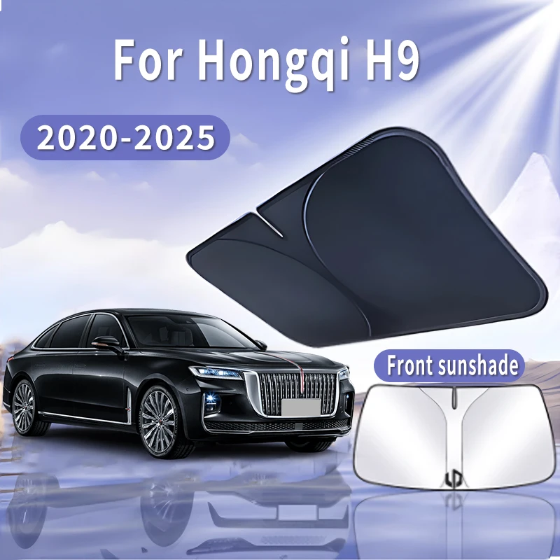 

Складной автомобильный солнцезащитный козырек для Hongqi H9 2020 ~ 2025 2021, солнцезащитный козырек на лобовое стекло, теплоизоляция, летнее охлаждение, автомобильные аксессуары