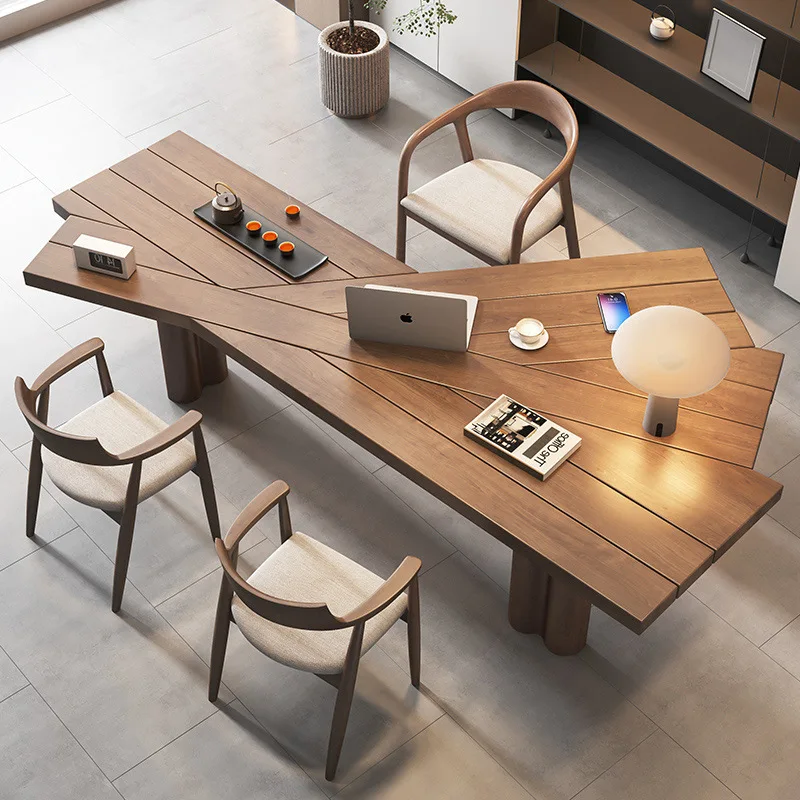 Solid wood desk Modern minimalist designer Living room Study desk Office workbench Home computer desk