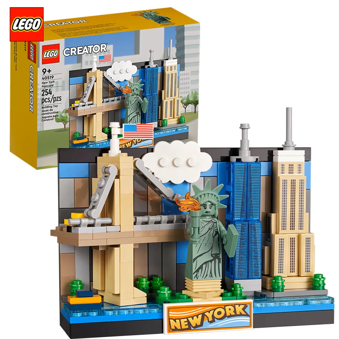 

LEGO Building Blocks LG-40519 New York Postcard Building Blocks Table Children's Puzzle Toys Birthday Gifts Desktop Decoration