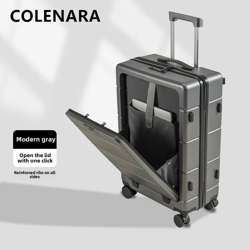 COLENARA maleta para portátil cubierta de carrito con carga USB caja de embarque multifuncional 20 "24" 26 pulgadas con ruedas equipaje rodante