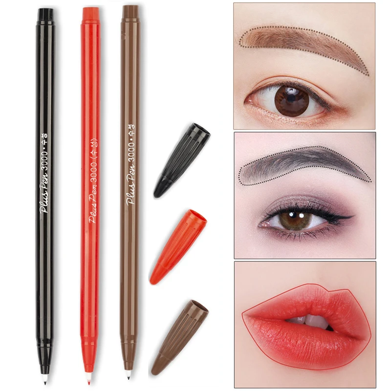 Microblading Eyebrow Tattoo Marker Pen Waterproof Semi Permanent Makeup Brow Positioning Pencil Surgical Skin Tattoo Scribe Tool