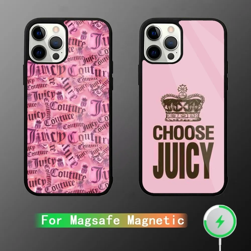 

J-Juicy C- Couture Phone Case For iPhone 15,14,13,12,11,Plus,Pro,Max Mini Magsafe Magnetic Wireless Charging