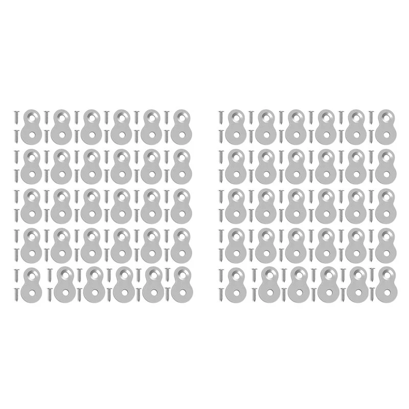 -[Retail TX] 60PCS Figure 8 Fastener With Screws, Heavy Duty Table Top Fasteners, Gauge Steel Desk Top Connectors