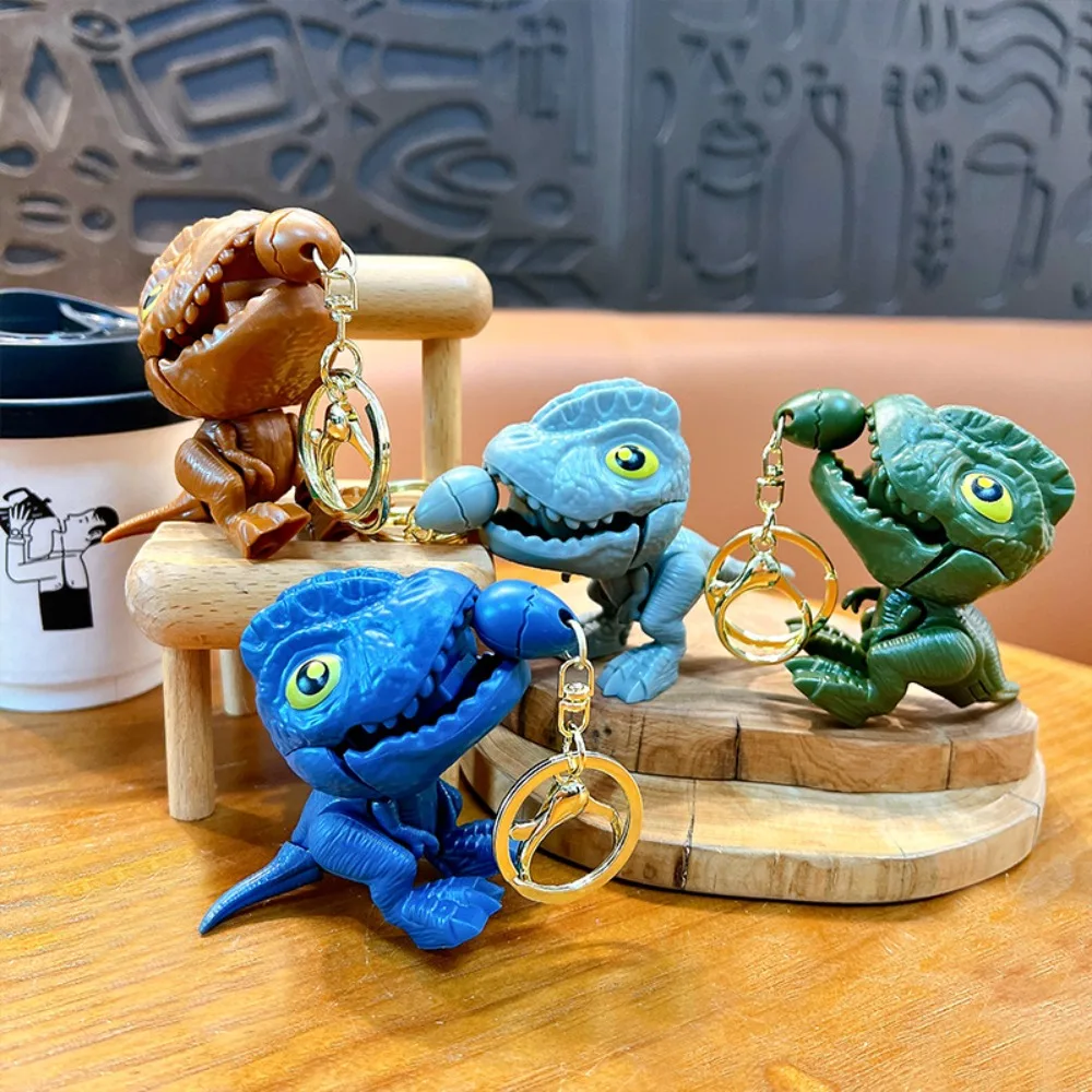 Porte-clés dinosaure jurassique, tyrannosaure, tirer la chaîne, créatif, mordant, œuf de dinosaure, jouet interactif, cadeau pour enfants