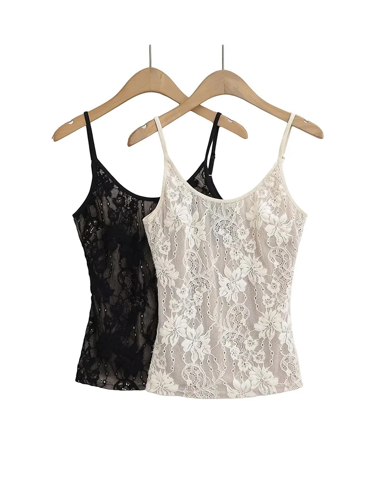

Summer Camisoles Tank Tops Women Lace Backless Elastic Slim Crop Top Spaghetti Strap Vest