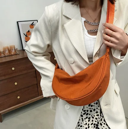 Versión mejorada, bolso de mensajero de diseño Simple para mujer, Hobos de nailon, bolsos de hombro pequeños, bolso Vintage para niñas, bolsos de tela