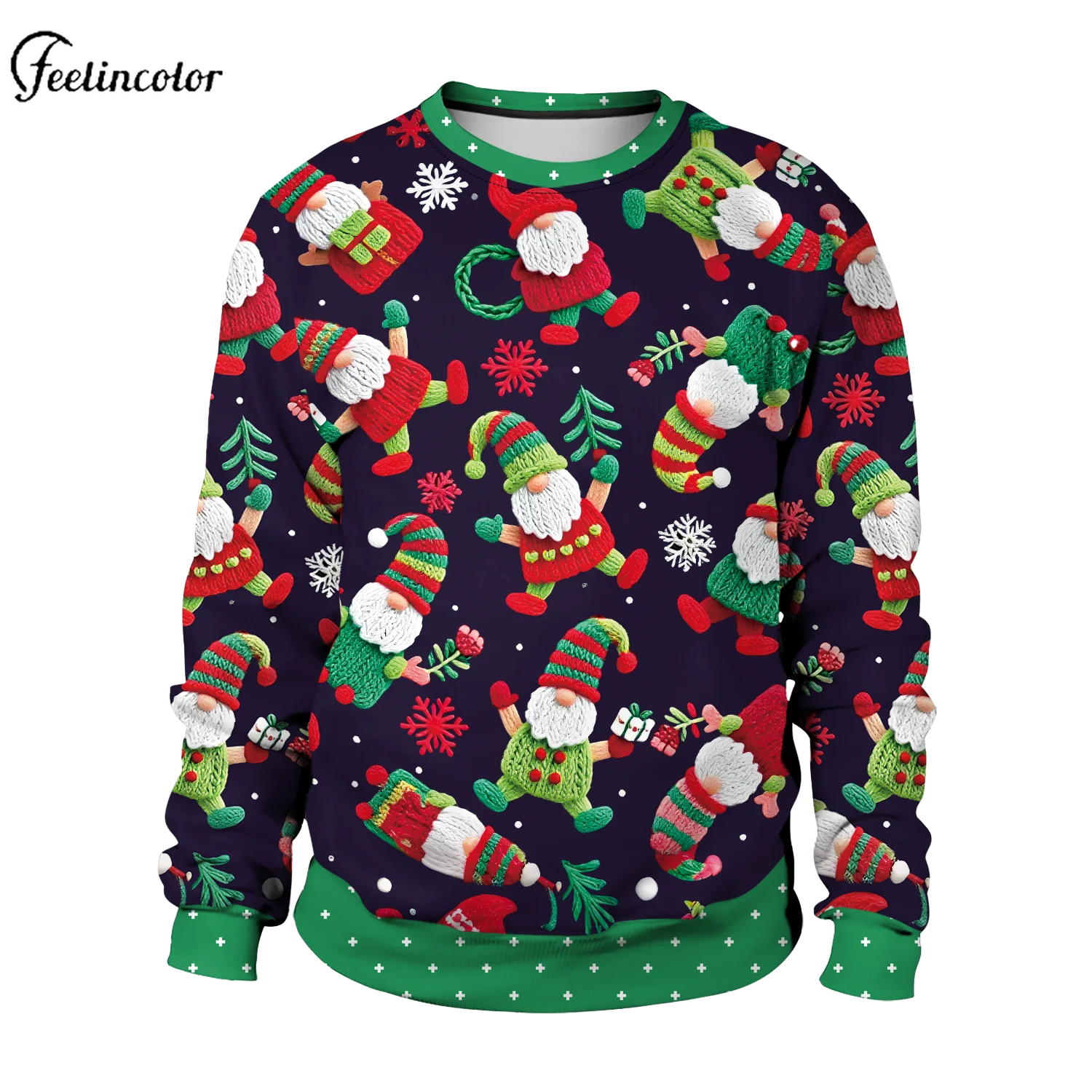 امرأة رجل سانتا ثلج القبيح عيد الميلاد بلوزات شجرة عيد الميلاد ثلاثية الأبعاد الرقمية المطبوعة البلوز زوجين Crewneck البلوز الأسرة Casua
