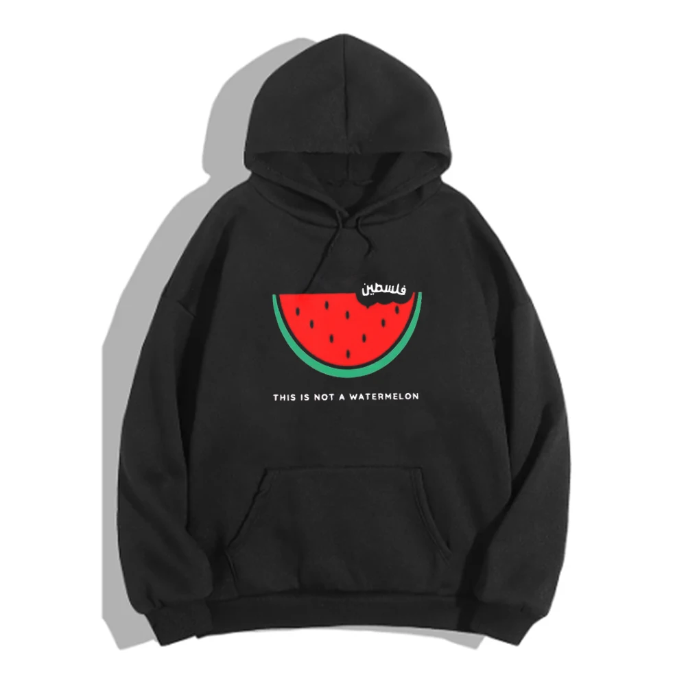 Watermelon Interest Printing Sweatshirts Long Sleeve Women Kawaii Hoodies Winter Fleece Casual Hooded Pullovers Y2k Clothes