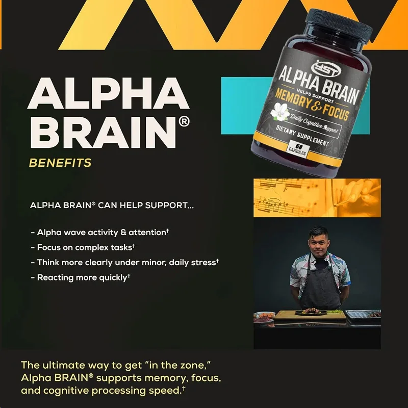 Alpha Brain60 high-quality puzzle brain supplements - focus, concentration, and memory - Alpha GPC,L-theanine, and fake purslane