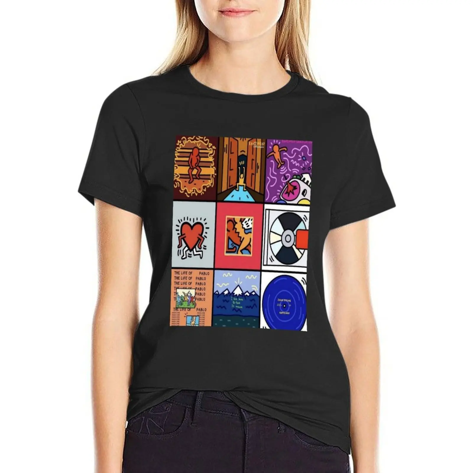 

Kanye west (album) T-Shirt new edition blacks aesthetic clothes summer tops Women's clothing