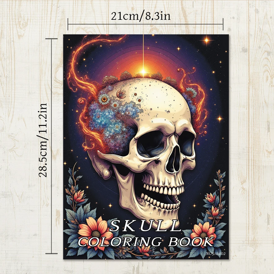 Adult Skull Coloring Book 8.3x11.2 inches 22 Pages Stress Relieving Creative Art