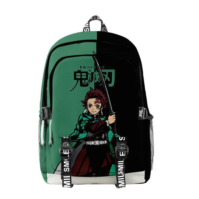 Anime Demon Slayers Backpack Kimetsu No Yaiba Cartoon Kawaii Nezuko Print 3D Schoolbag Large Capacity Student Sport Bag Kid Gift