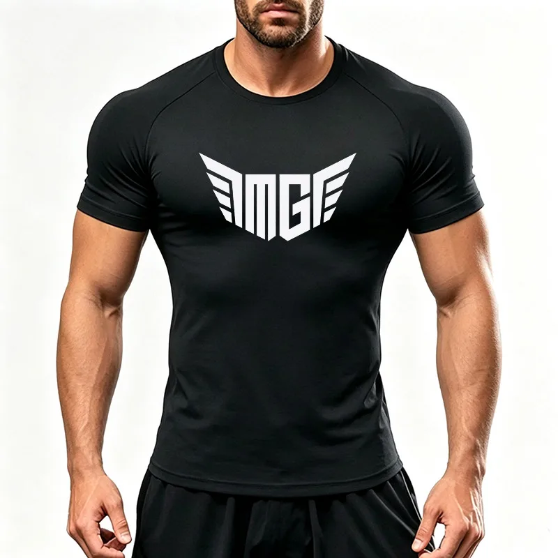 Men's Quick Dry Sports T-Shirts Breathable Moisture Wicking Short Sleeve Running Shirt Slim Fit Gym Workout Top
