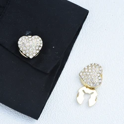 ICEYY 2PCS Heart Shaped Rhinestone Cufflinks Women's Shirt Button Temperament Cuff Link-Cap Luxulry Jewelry Gifts