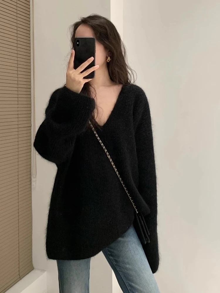 Women Sweater Womens Winter Sweaters Pullover Traf Female Knitting Overszie Long Sleeve Loose Knitted Outerwear Ropa De Mujer