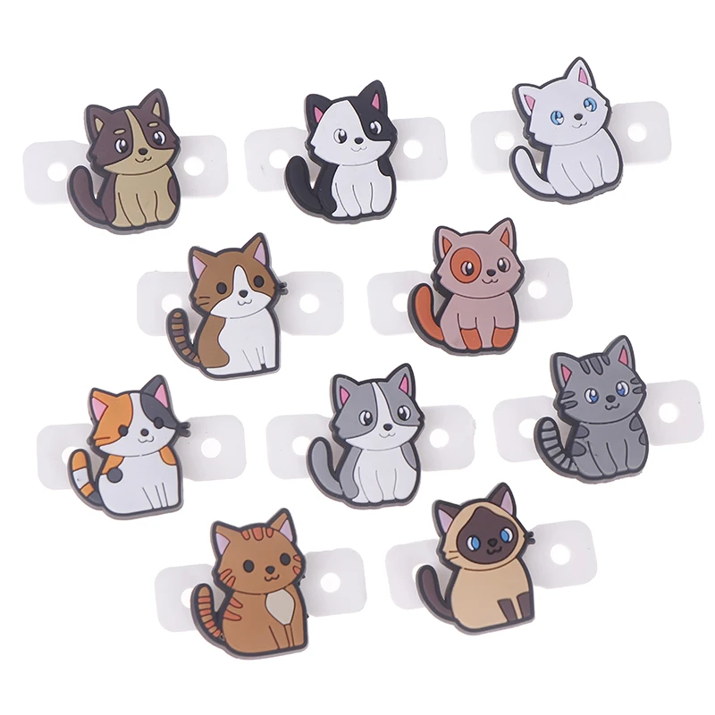 1/6/8 قطعة الكرتون القط تنس الاهتزاز المثبط سيليكون امتصاص الصدمات لتقليل مضرب التنس المخمدات التنس اكسسوارات