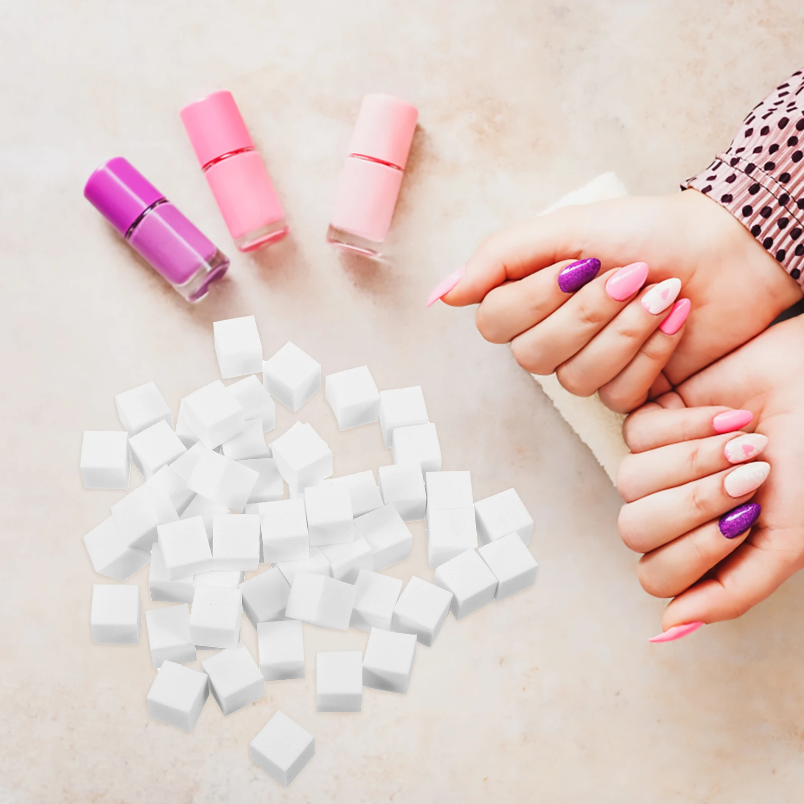 

100Pcs Nail Sponges Square Small Soft Nail Art Tools Blending Sponge Puff for Manicure French Tip Tool Make Up Sponges