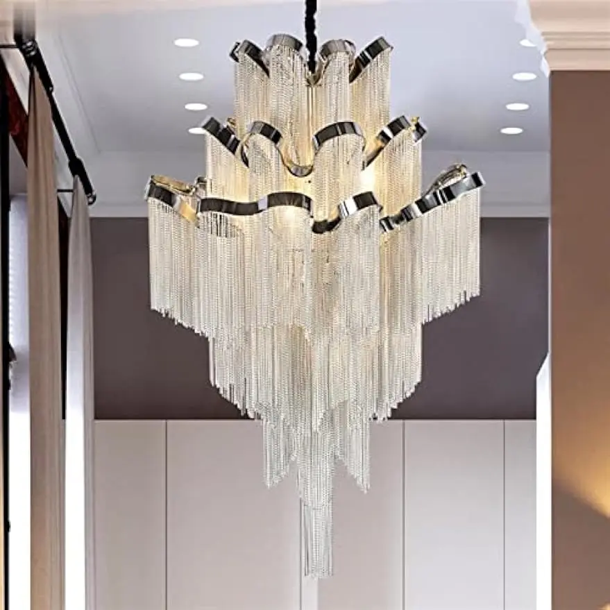 Bedroom Chandelier, Ceiling Pendant Light Shade Chandelier Lamp Base for Dining Hall Hotel Restaurant,Warm Romantic White