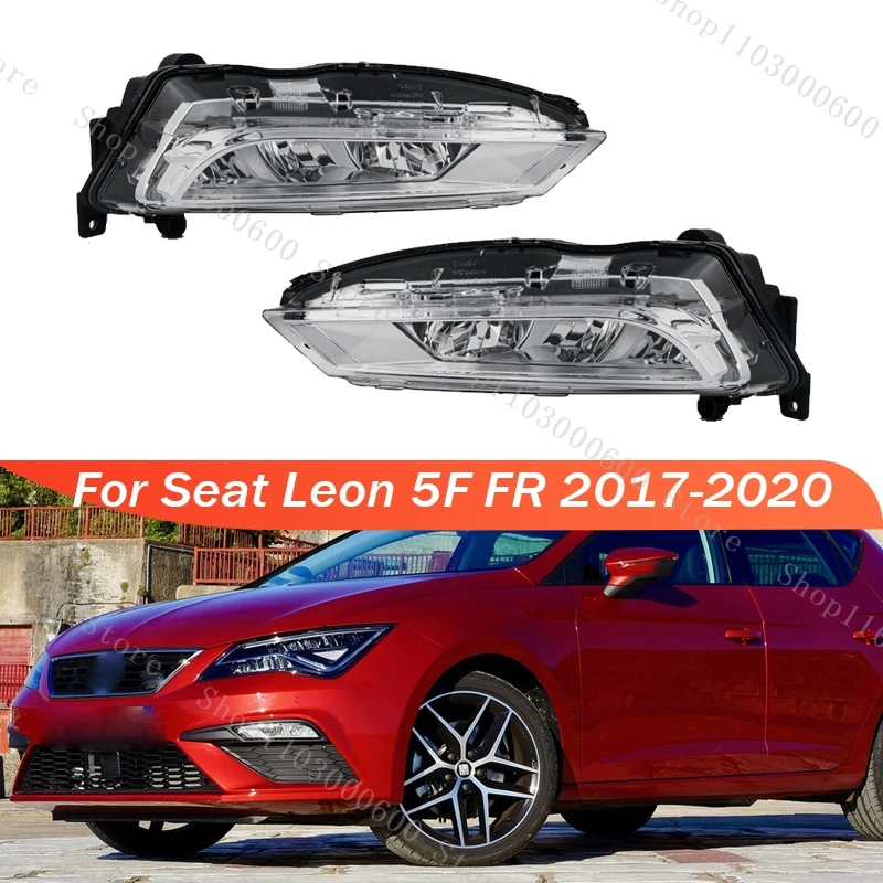 

Автомобильный противотуманный фонарь без лампы для Seat Leon 5F FR 2017-2020, передний бампер, противотуманная фара, дневные ходовые огни 5F0941701B 5F0941702B