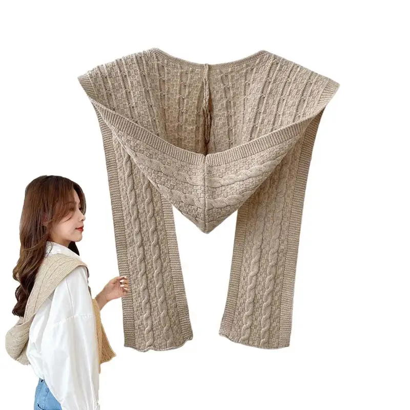 Knit Shawl Wrap For Women Cozy Winter Shawl Knitted Ponchos Fashion Scarf Shawl For Fall Women\'s Fashion Sweater Knitted Shawl