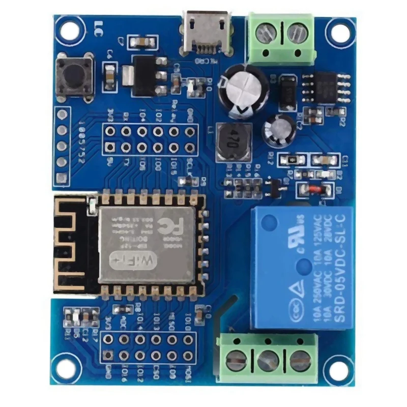 2X WIFI Relay Controller Module, DC 5V 8V-80V ESP8266 Wireless Controller Module ESP-12F For IOT Smart Home APP