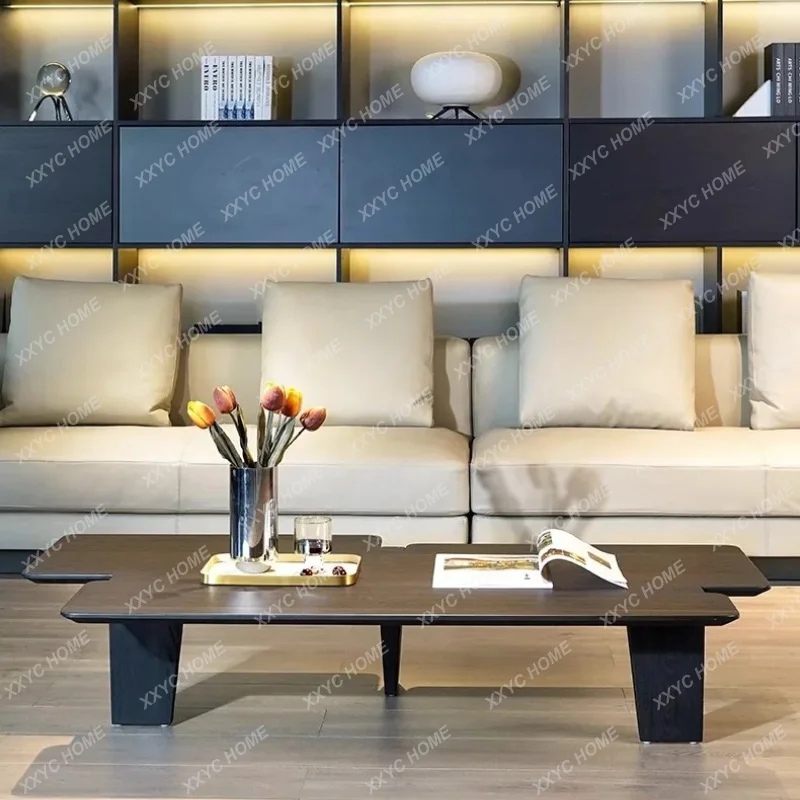 XXCoffee table minimalist smoked wood color living room creative special-shaped tea table