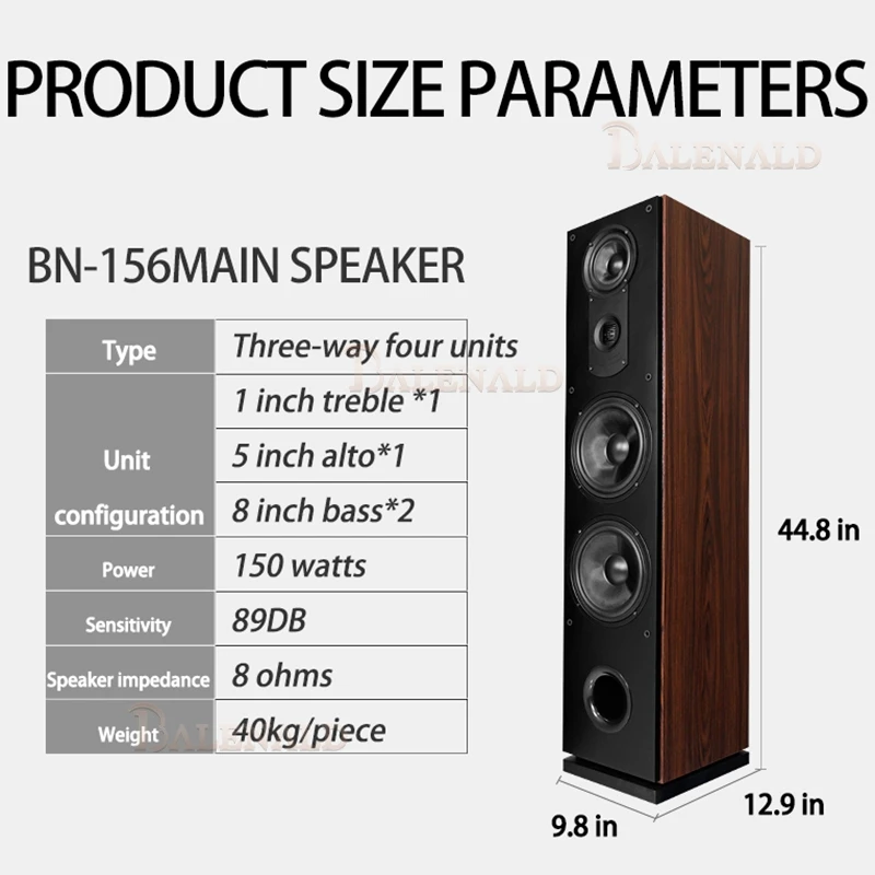 ハイファイスピーカー BN156 フィーバー家庭用デュアル 8 インチハイファイフロアスタンディングスピーカーパッシブフロアスタンディングスピーカー