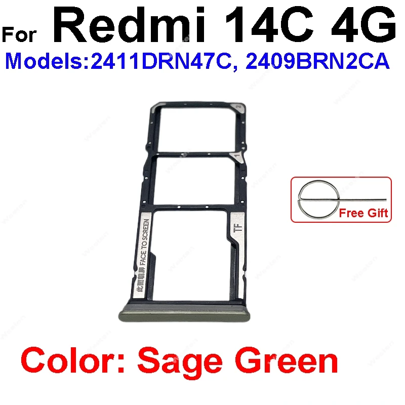 Sim Card Tray For Xiaomi Redmi 14C 4G 14R 5G SIM Card Slot Sim Card Reader Holder Slot Ribbon Cable Repair Replacement Parts image 4